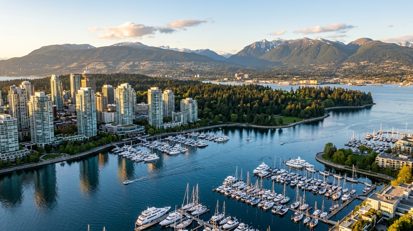 Vancouver coastal view and mountains